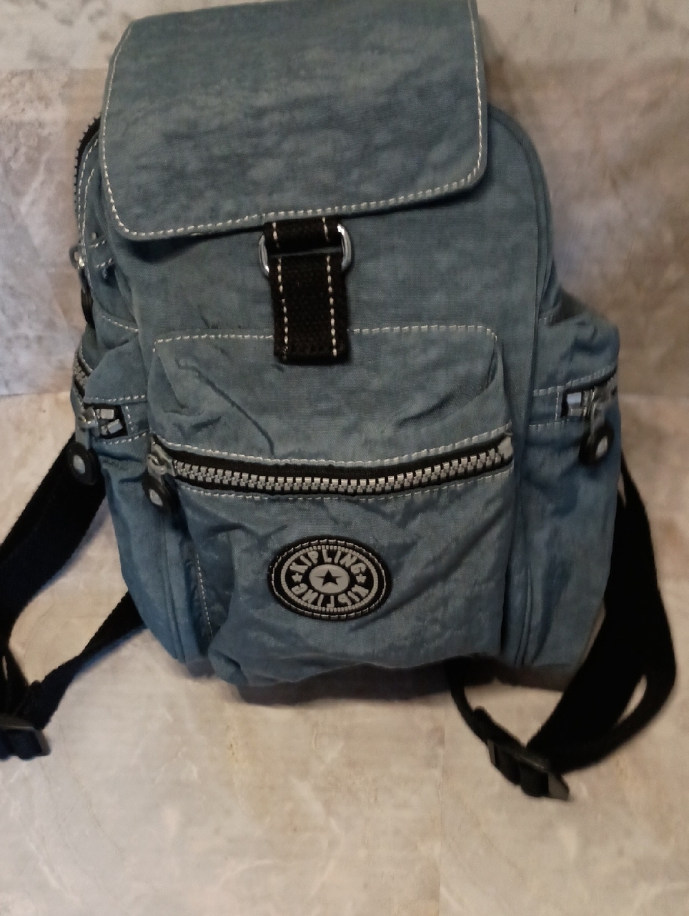 Casual Blue Canvas Backpack - Kipling